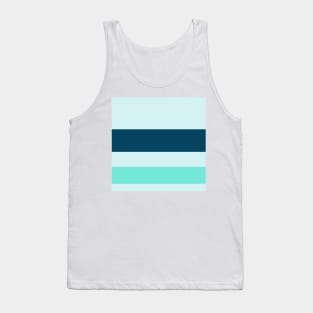 A limited stew of Ice, Tiffany Blue, Blue-Green and Midnight Green (Eagle Green) stripes. Tank Top